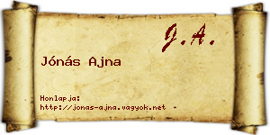 Jónás Ajna névjegykártya